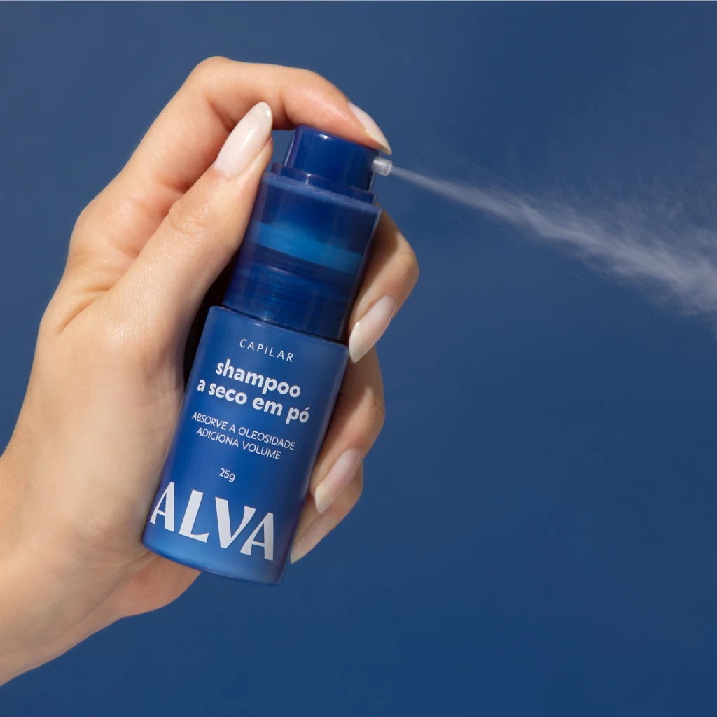 Shampoo a seco natural em pó Alva Personal Care